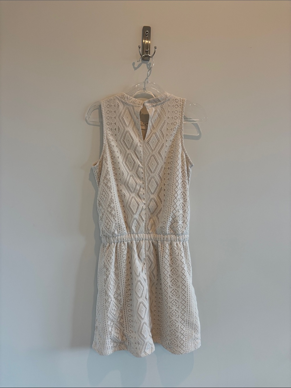 Dex Cream Lace-Pattern Sleeveless Mini Dress - Picture 3 of 5